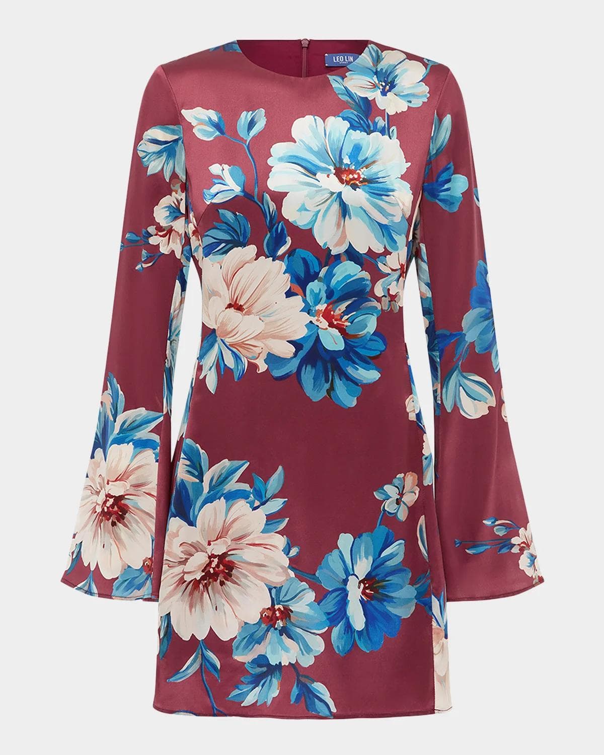 LEO LIN Suzanne Flare-Sleeve Floral Mini Dress