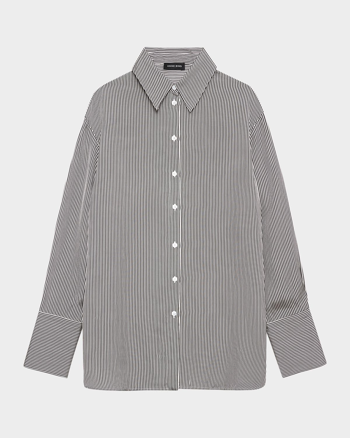 ANINE BING Bridget Oversized Pinstripe Shirt