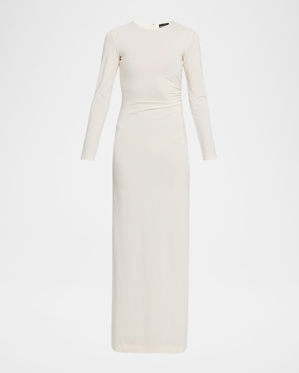 Emporio Armani Ruched Jersey Column Gown