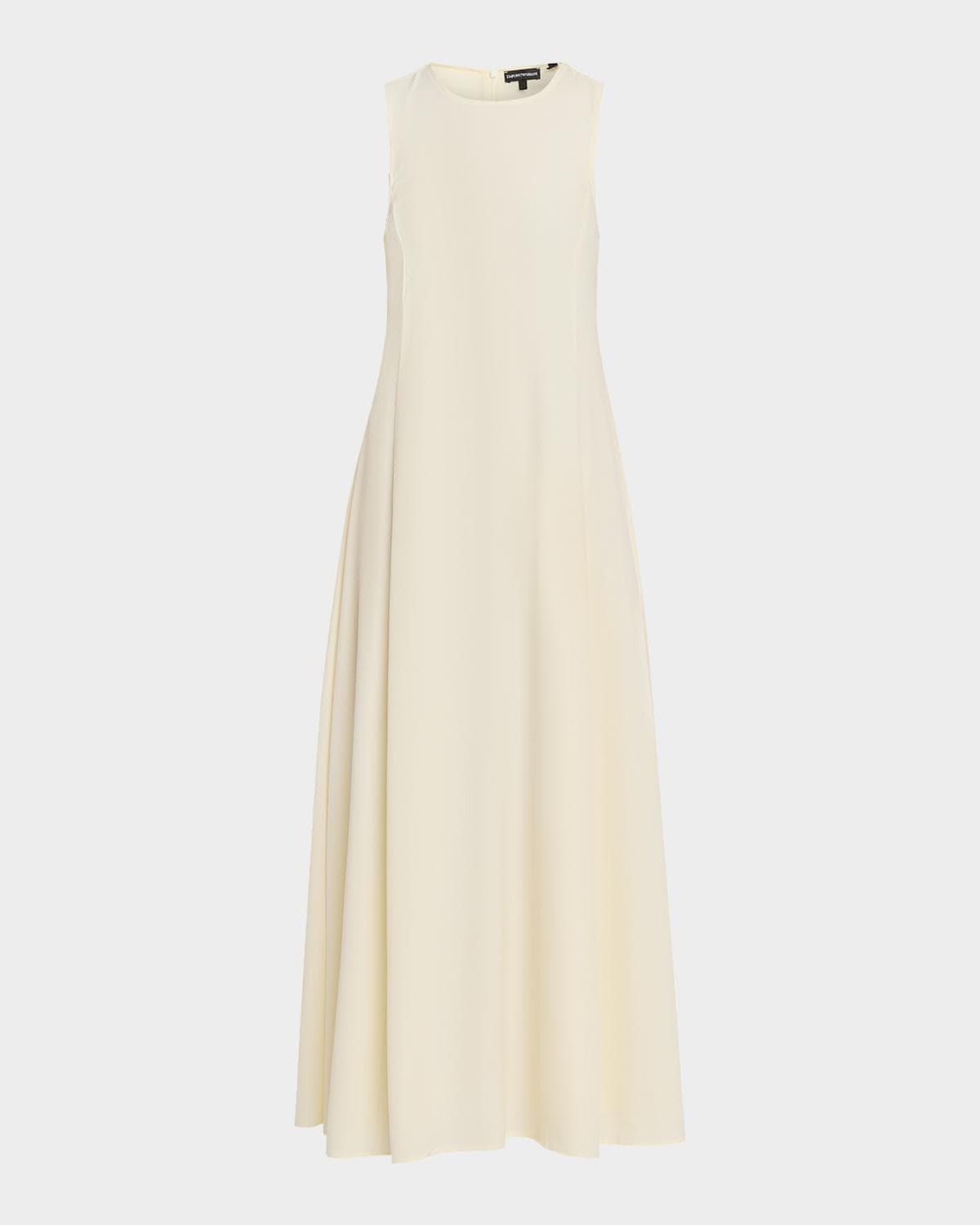 Emporio Armani Sleeveless A-Line Cady Maxi Dress