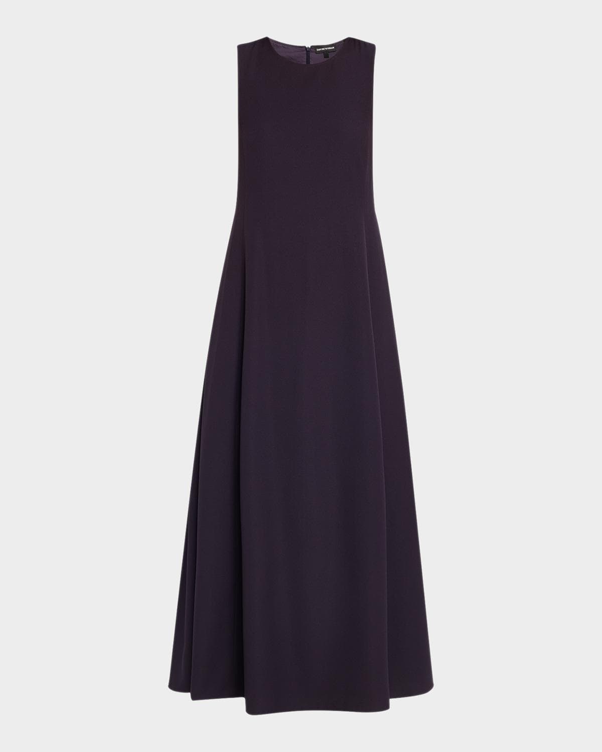 Emporio Armani Sleeveless A-Line Cady Maxi Dress