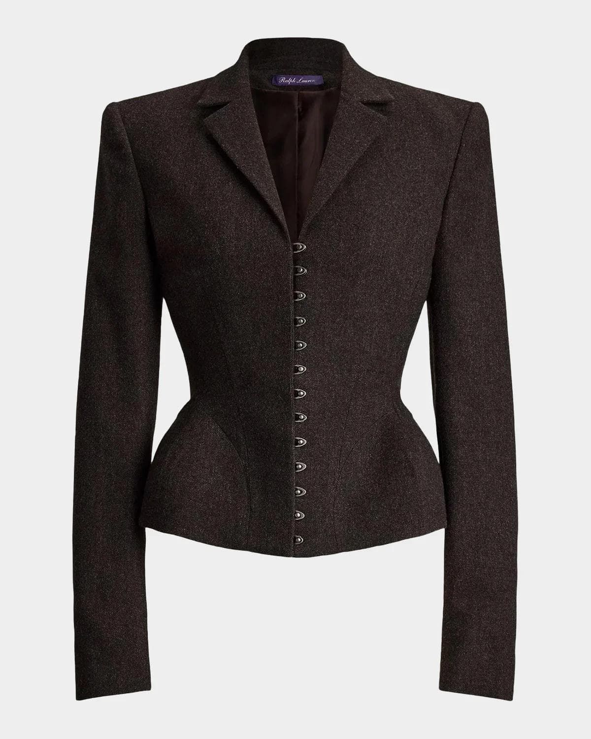 Ralph Lauren Collection Joleene Wool Herringbone Structured Jacket