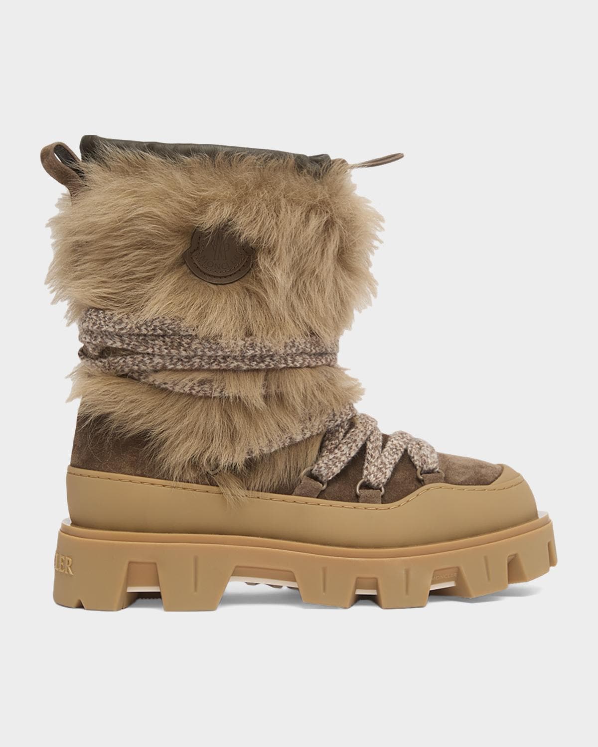 Moncler Peak Apres Shearling and Suede Boots