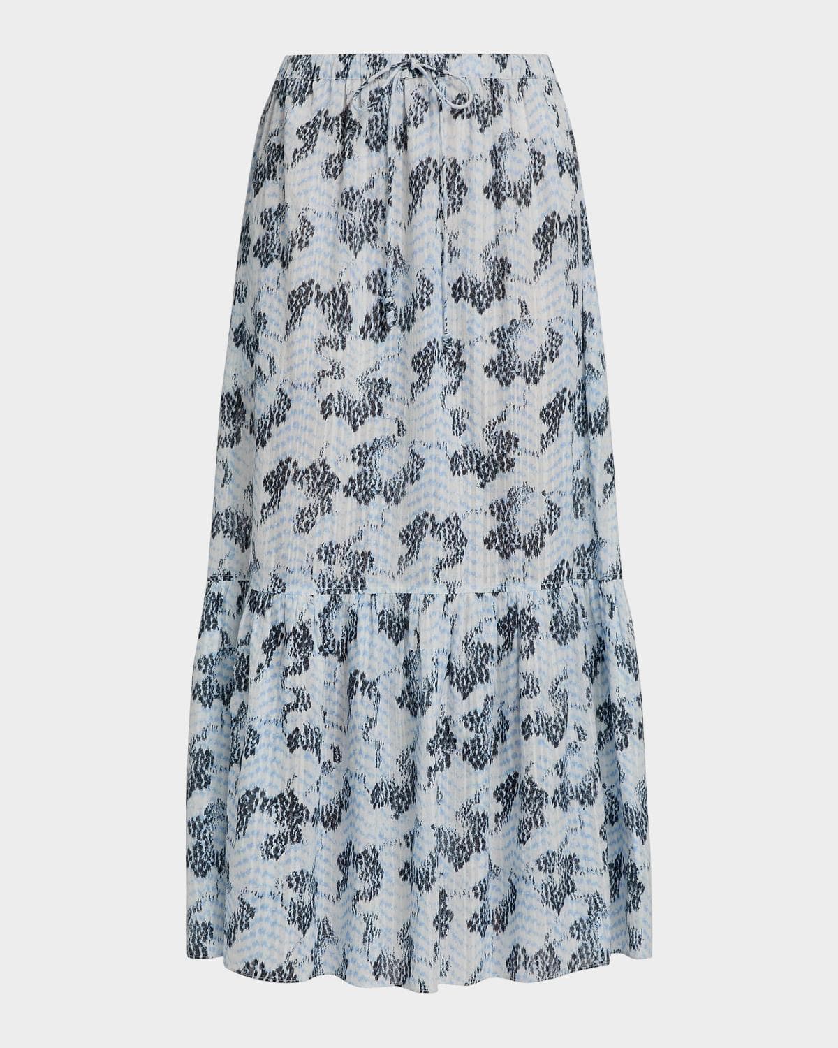 Ulla Johnson Olina Printed Cotton A-Line Maxi Skirt