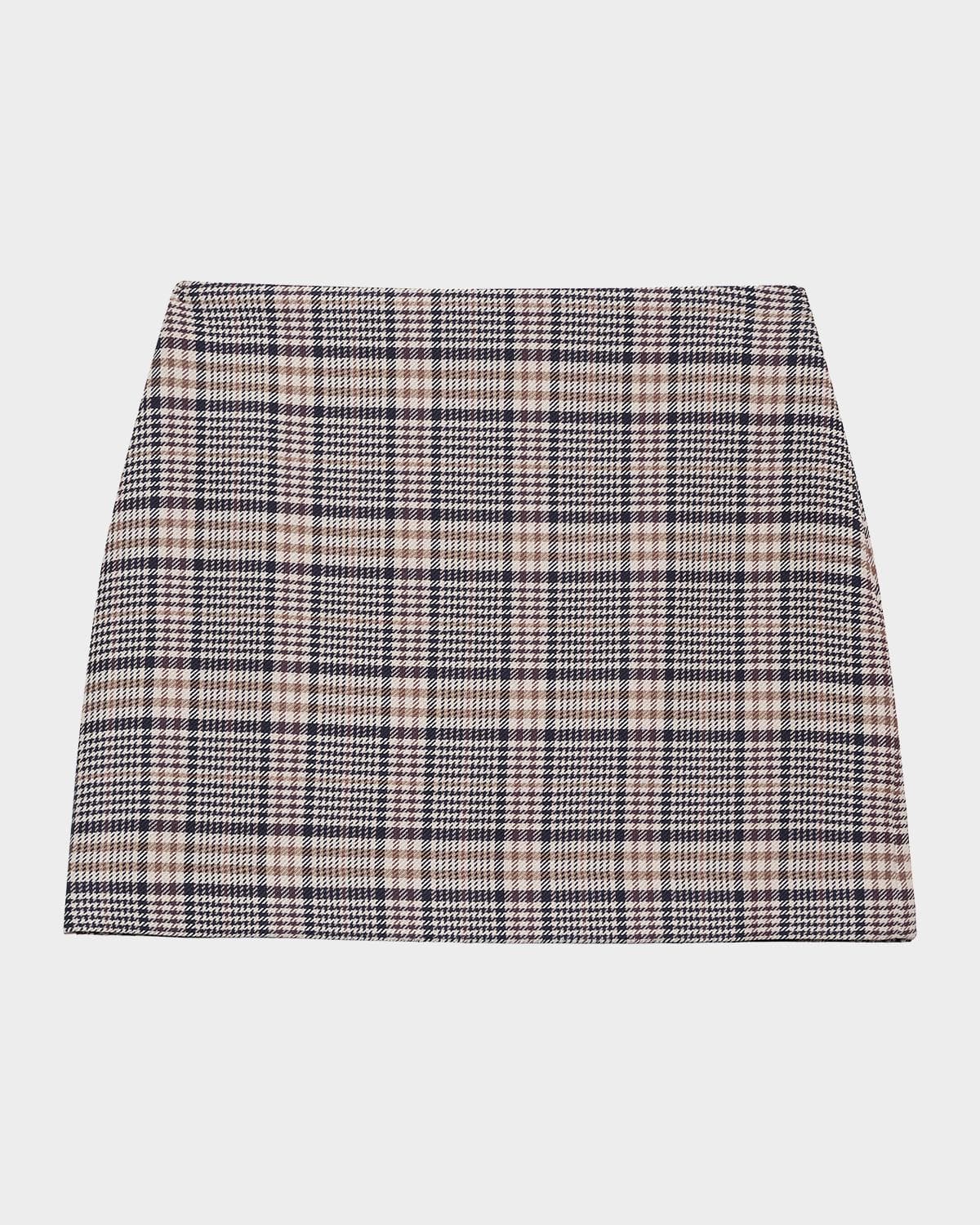 ANINE BING Tierra Check Mini Skirt