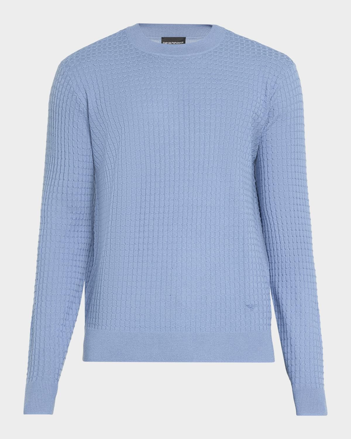 Emporio Armani Men's Wool Geometric Jacquard Crewneck Sweater