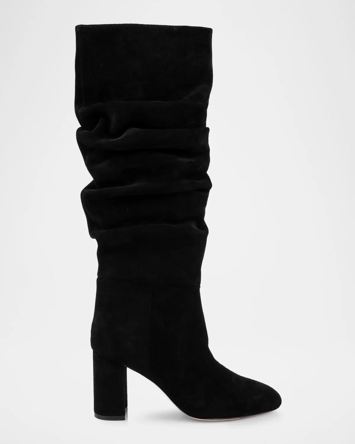 L 'AGENCE 80mm Fletcher Suede Scrunched Knee-High Boots