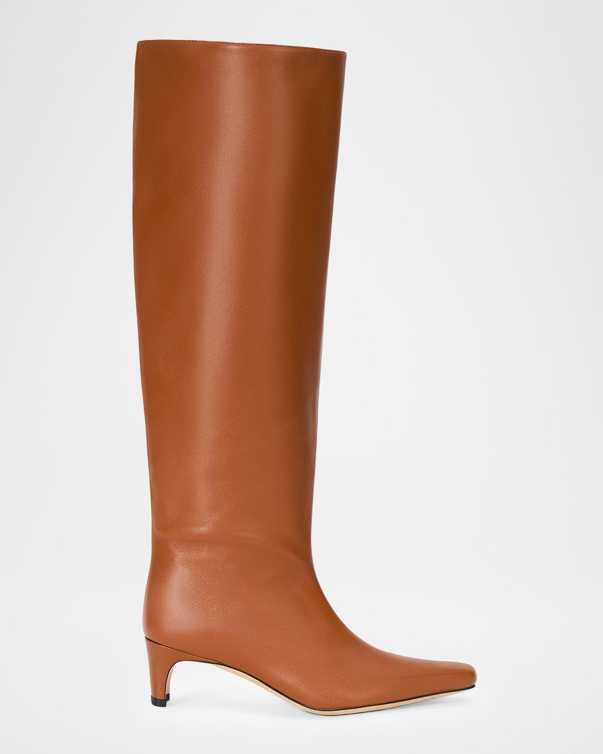 STAUD Wally Leather Knee-High Boots