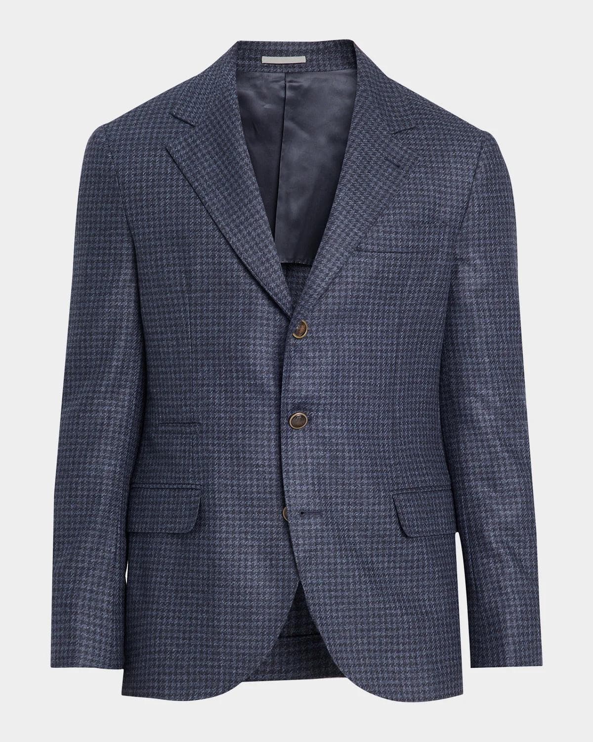 Brunello Cucinelli Men's Wool-Cashmere Houndstooth Suit Jacket