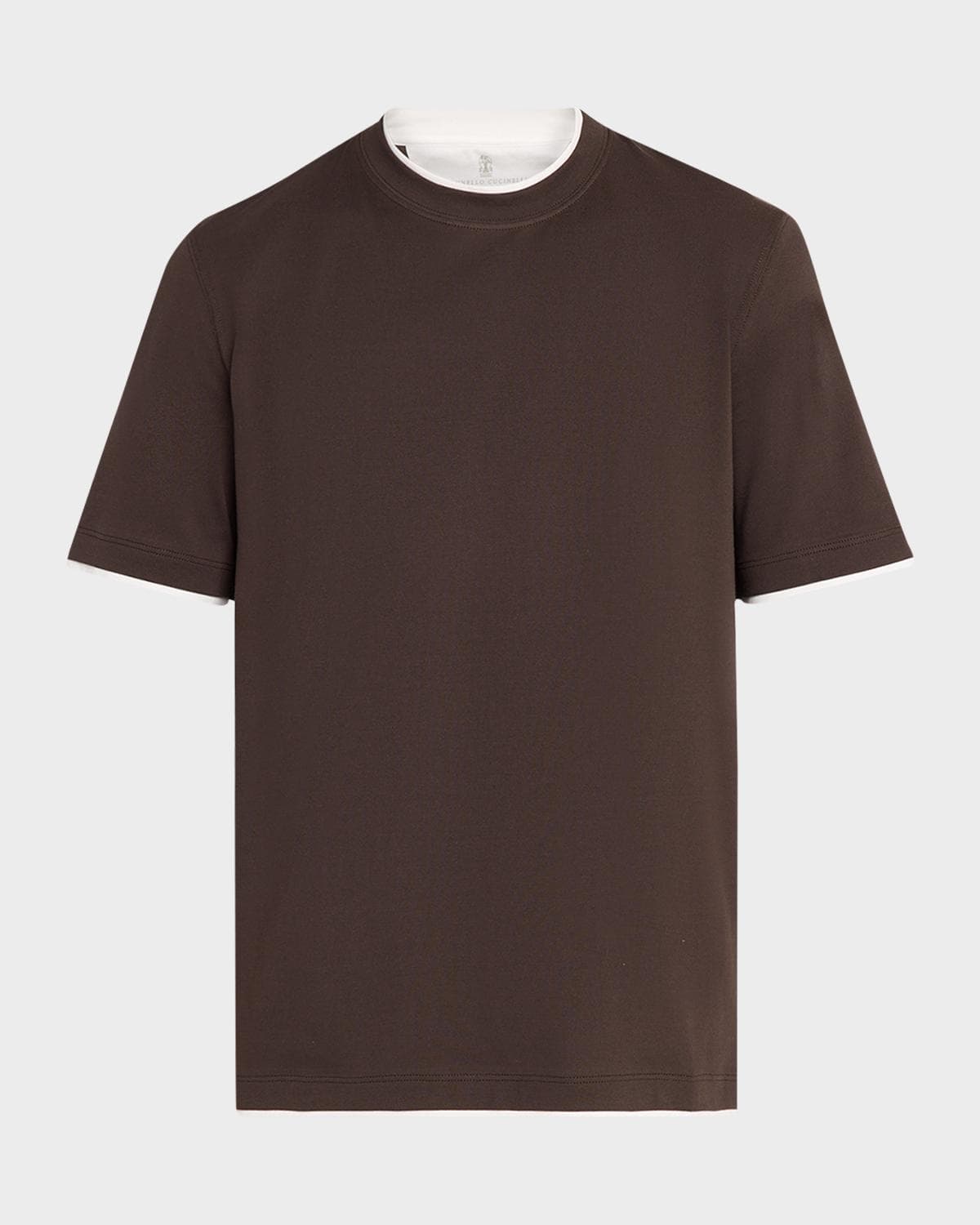 Brunello Cucinelli Men's Cotton Crewneck Tipped T-Shirt