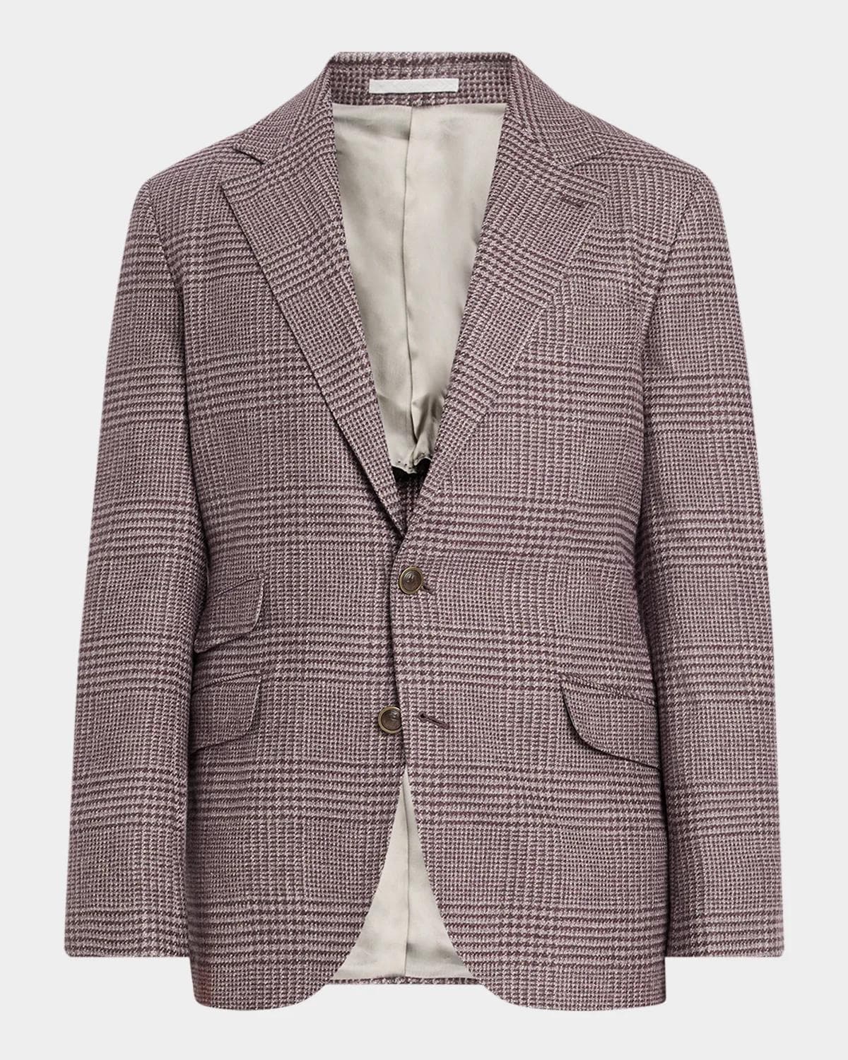 Brunello Cucinelli Overplaid Silk-Cashmere Sport Coat