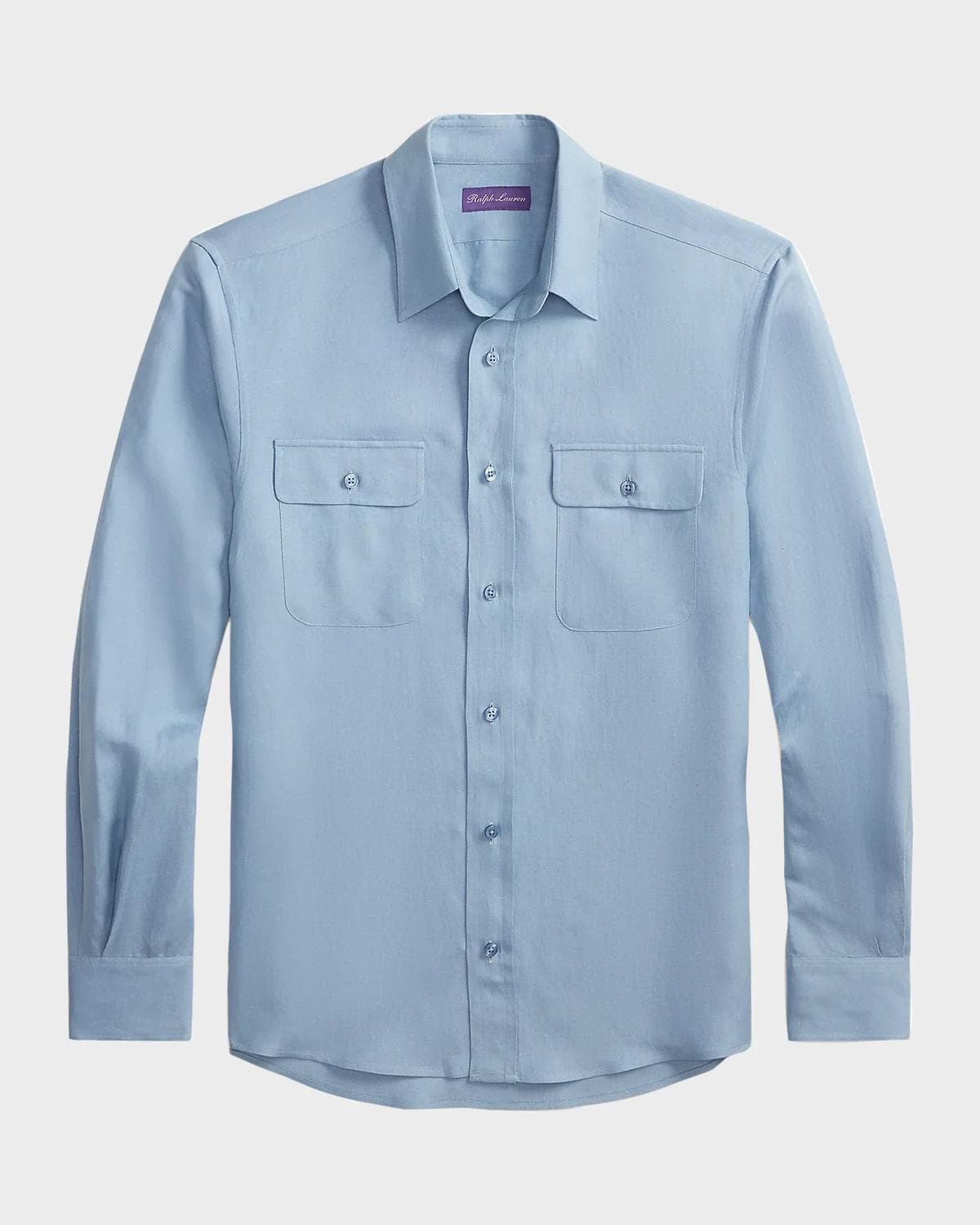 Ralph Lauren Men's Silk-Linen Button-Front Shirt