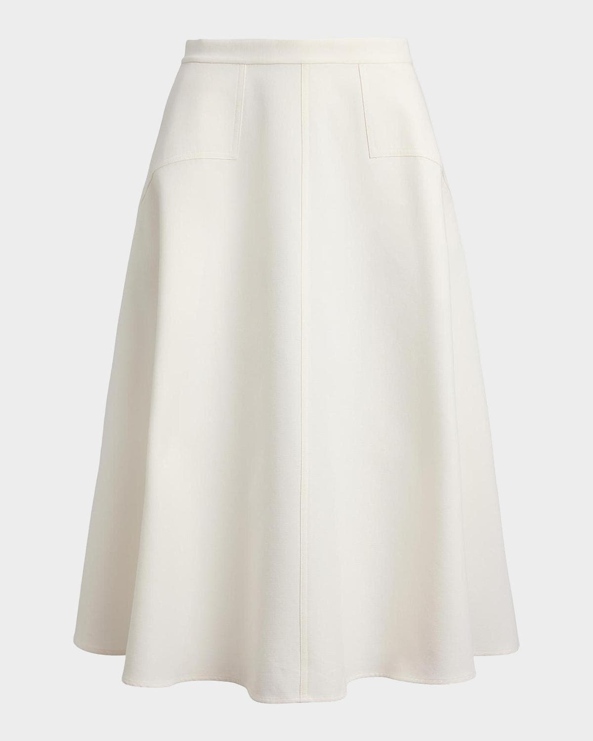 Polo Ralph Lauren Cotton-Wool A-Line Midi Skirt
