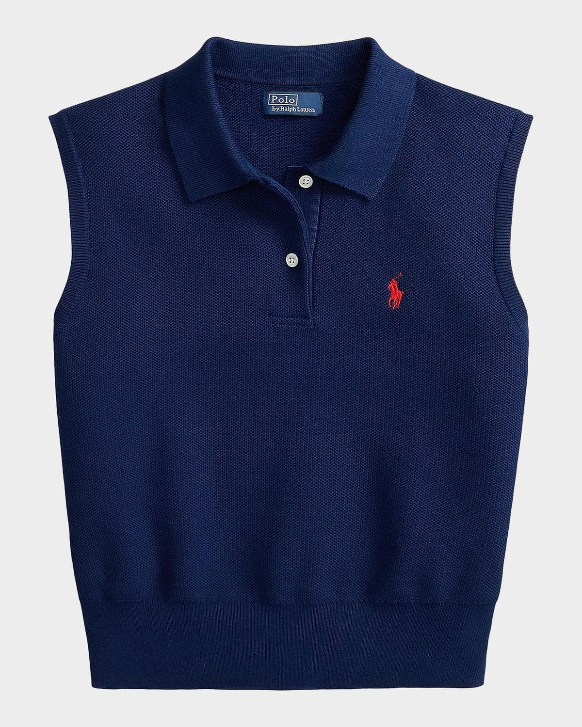Polo Ralph Lauren Logo Cotton Crop Polo Top