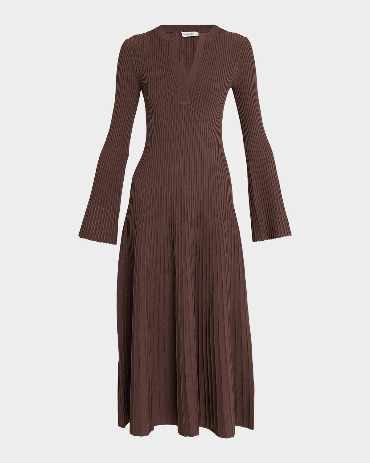 SIMKHAI Genna Ribbed Midi Dress