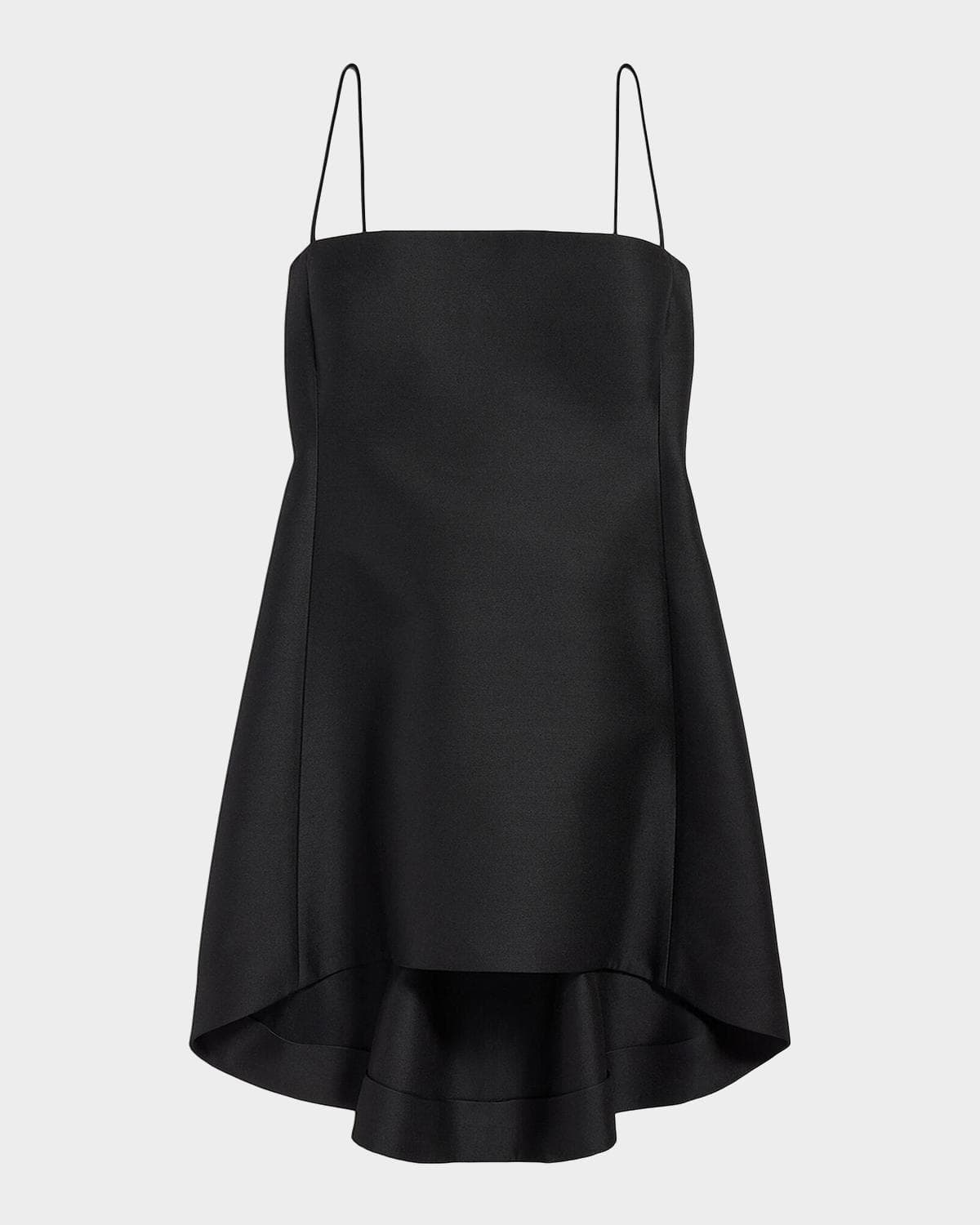 Balenciaga Square-Neck High-Low Mini Babydoll Dress