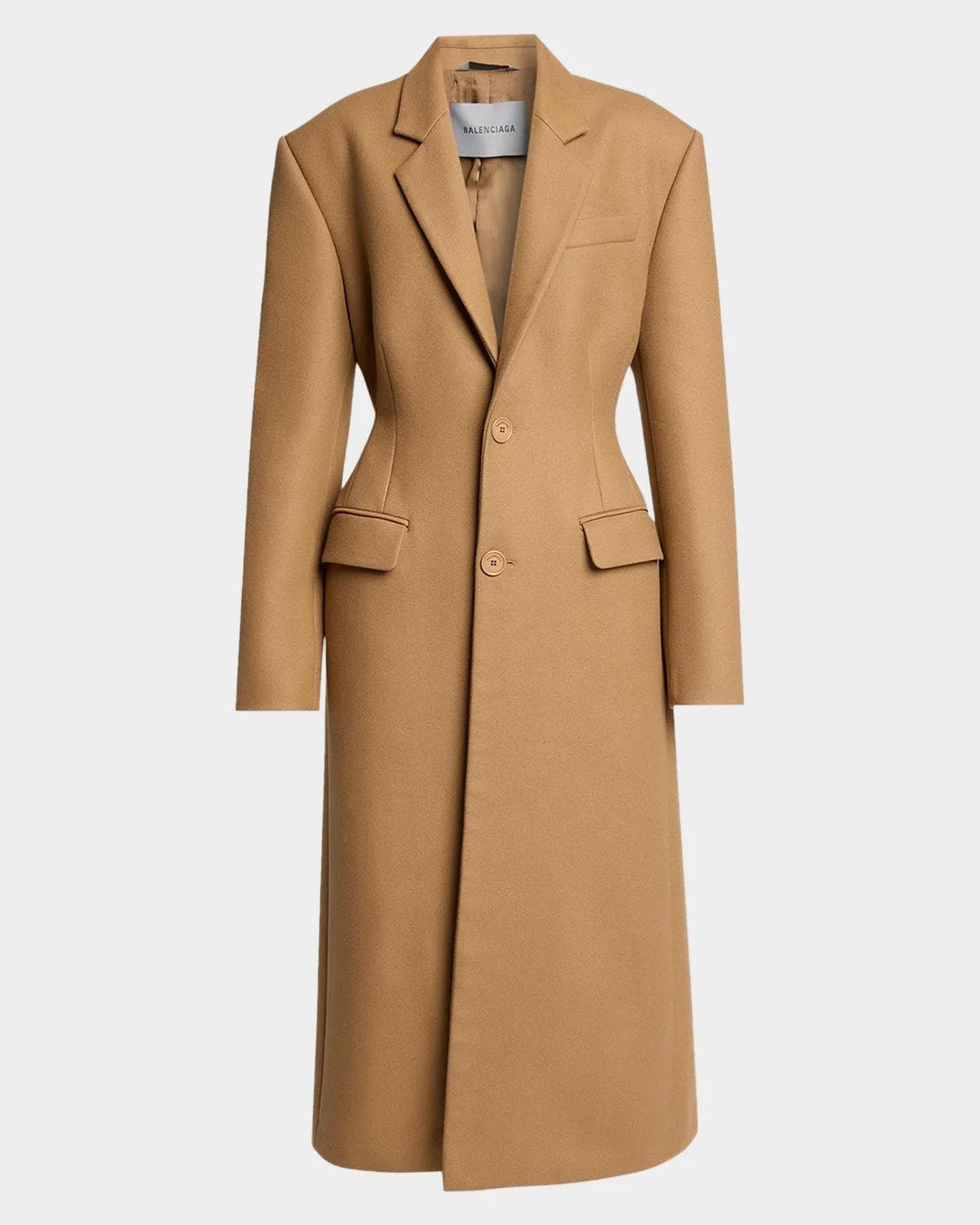 Balenciaga Single-Breasted Wool Long Tailored Coat