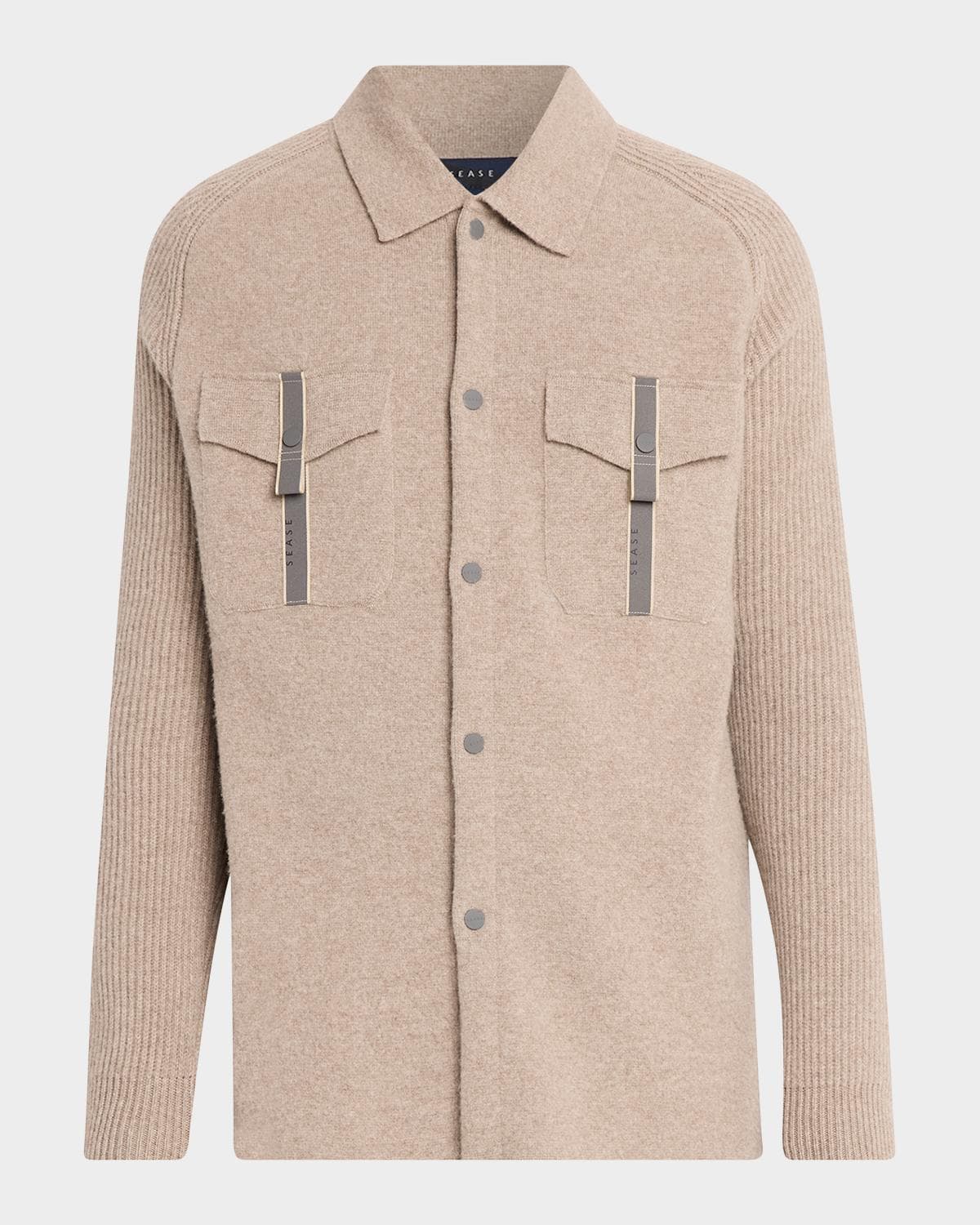 Sease Men's Wool-Cashmere Felted Overshirt