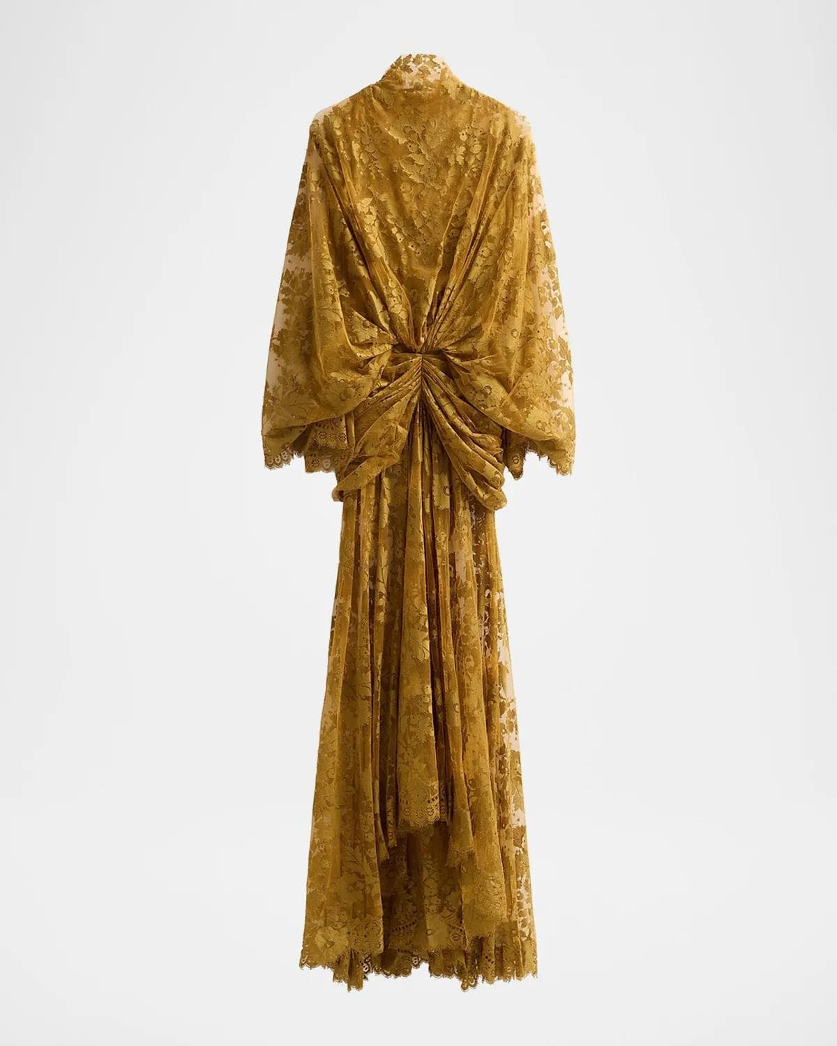 Zimmermann Ascent Ruched Lace Batwing Gown