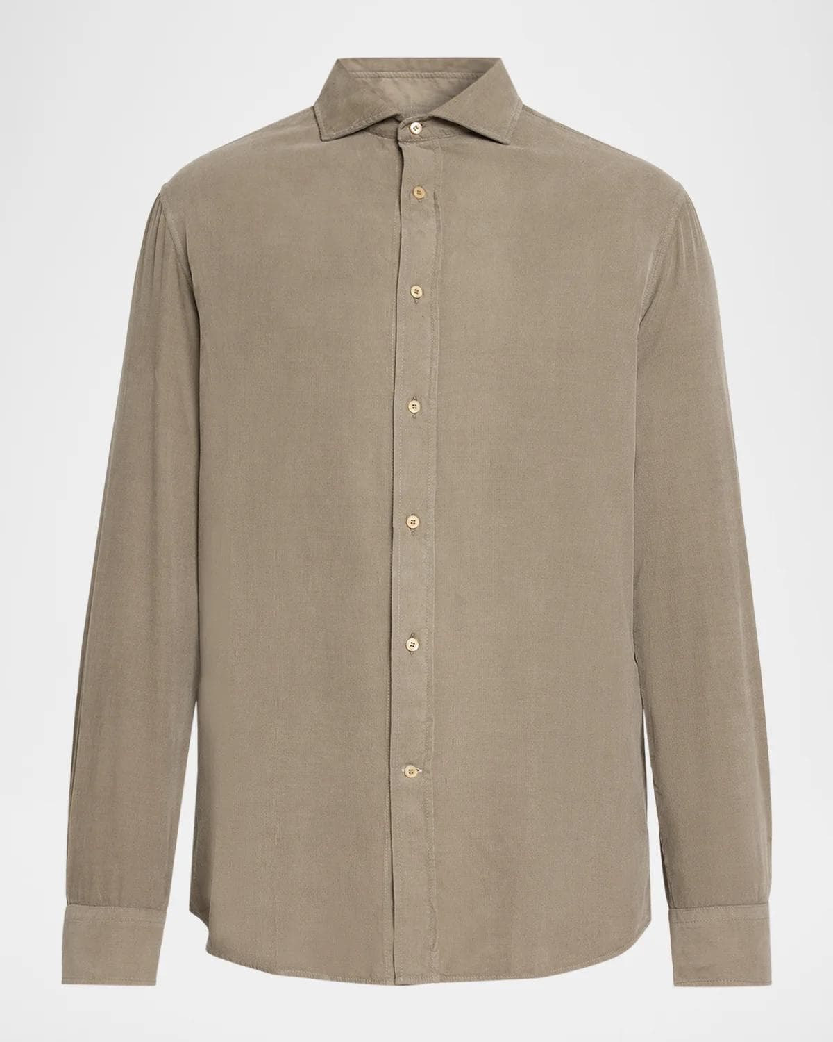 Brunello Cucinelli Men's Corduroy Button-Front Shirt