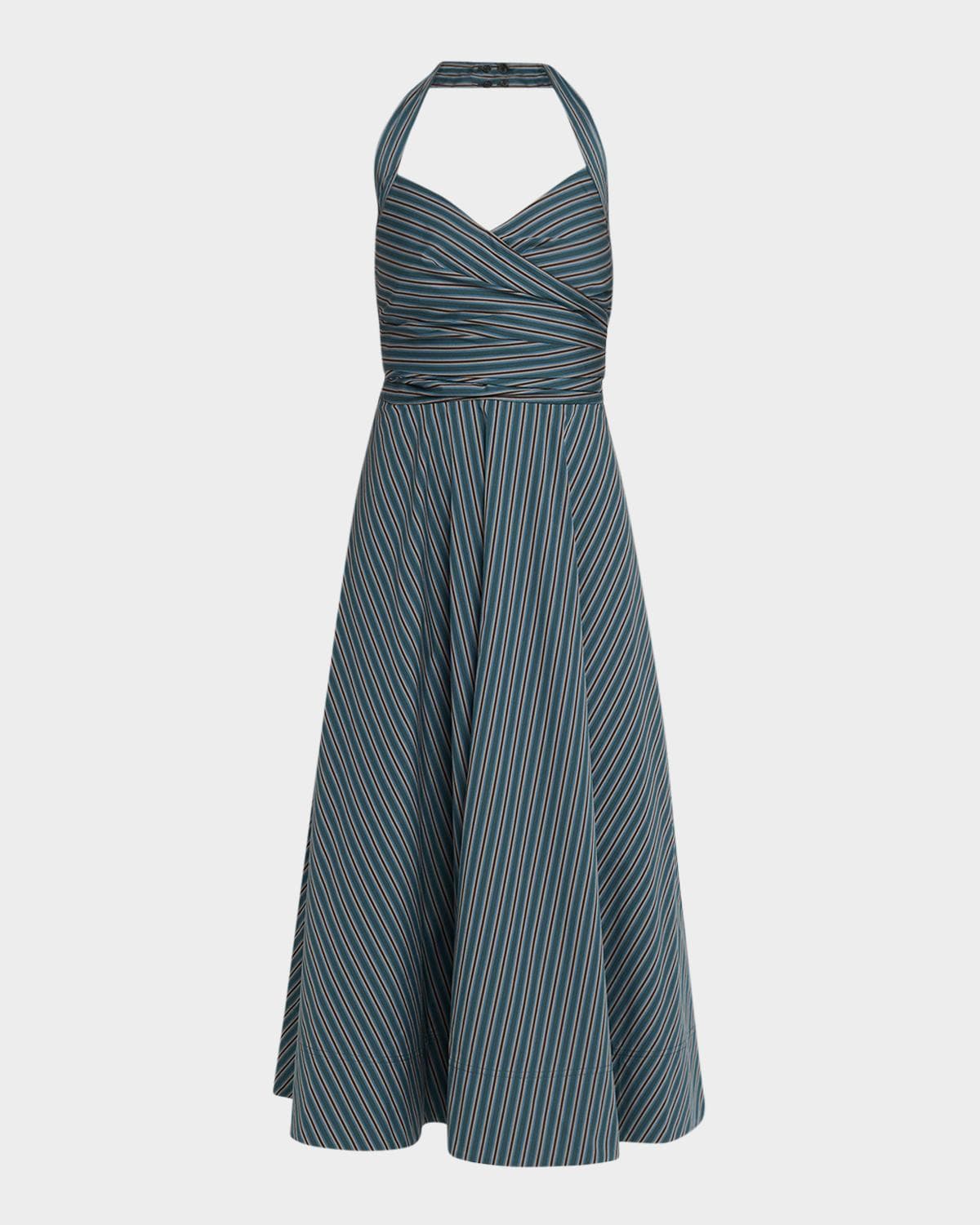 A.L.C. Magnolia Stripe Halter Midi Dress