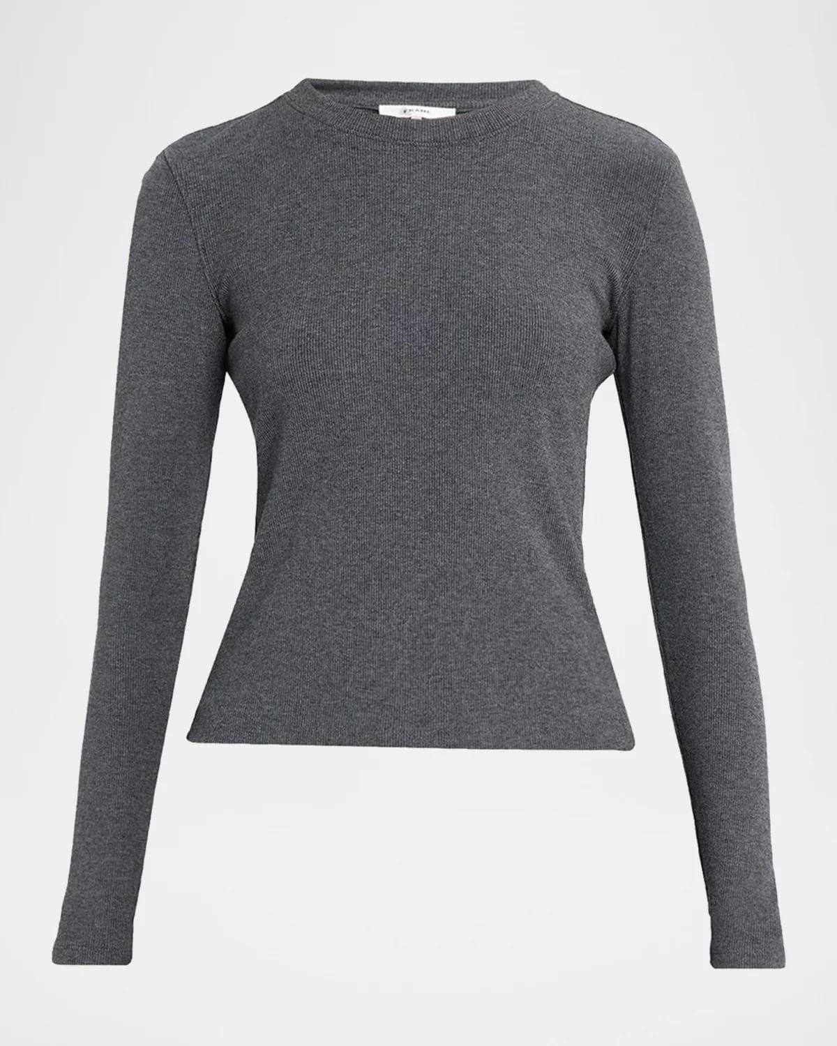 FRAME The Long-Sleeve Rib Crewneck Top