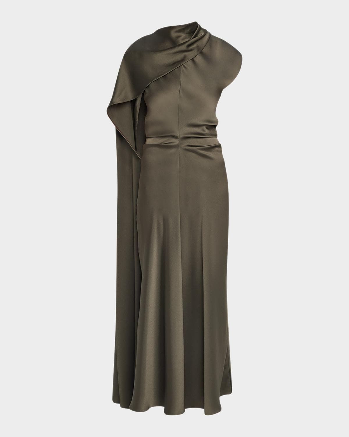 SIMKHAI Jacka Draped Mock-Neck Midi Dress