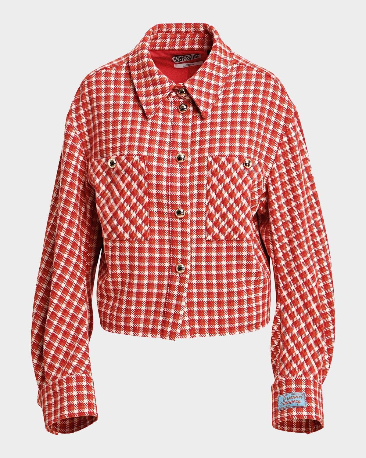 Essentiel Antwerp Check Wool-Blend Jacket with Patch Pockets