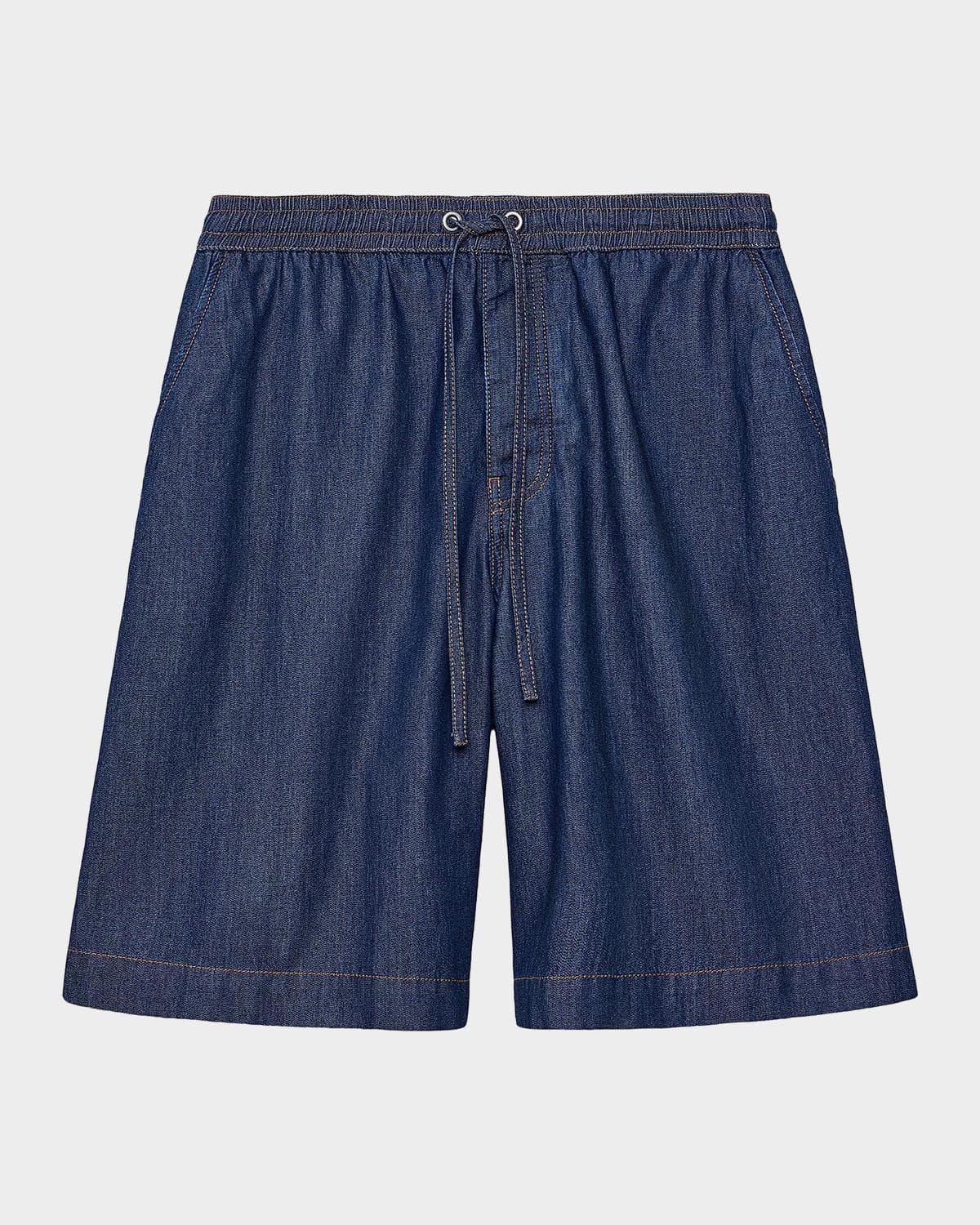 LOEWE Men's Denim Drawstring Shorts