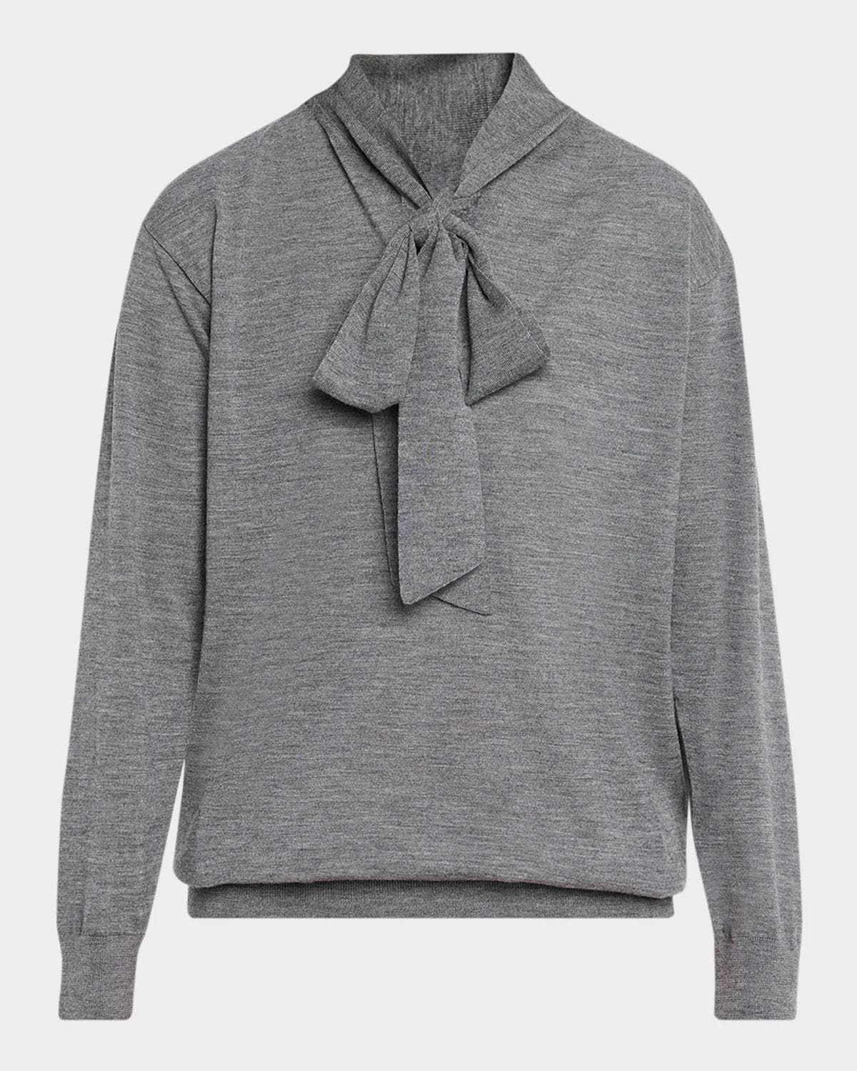 Valentino Garavani Neck-Scarf Wool Knit Sweater