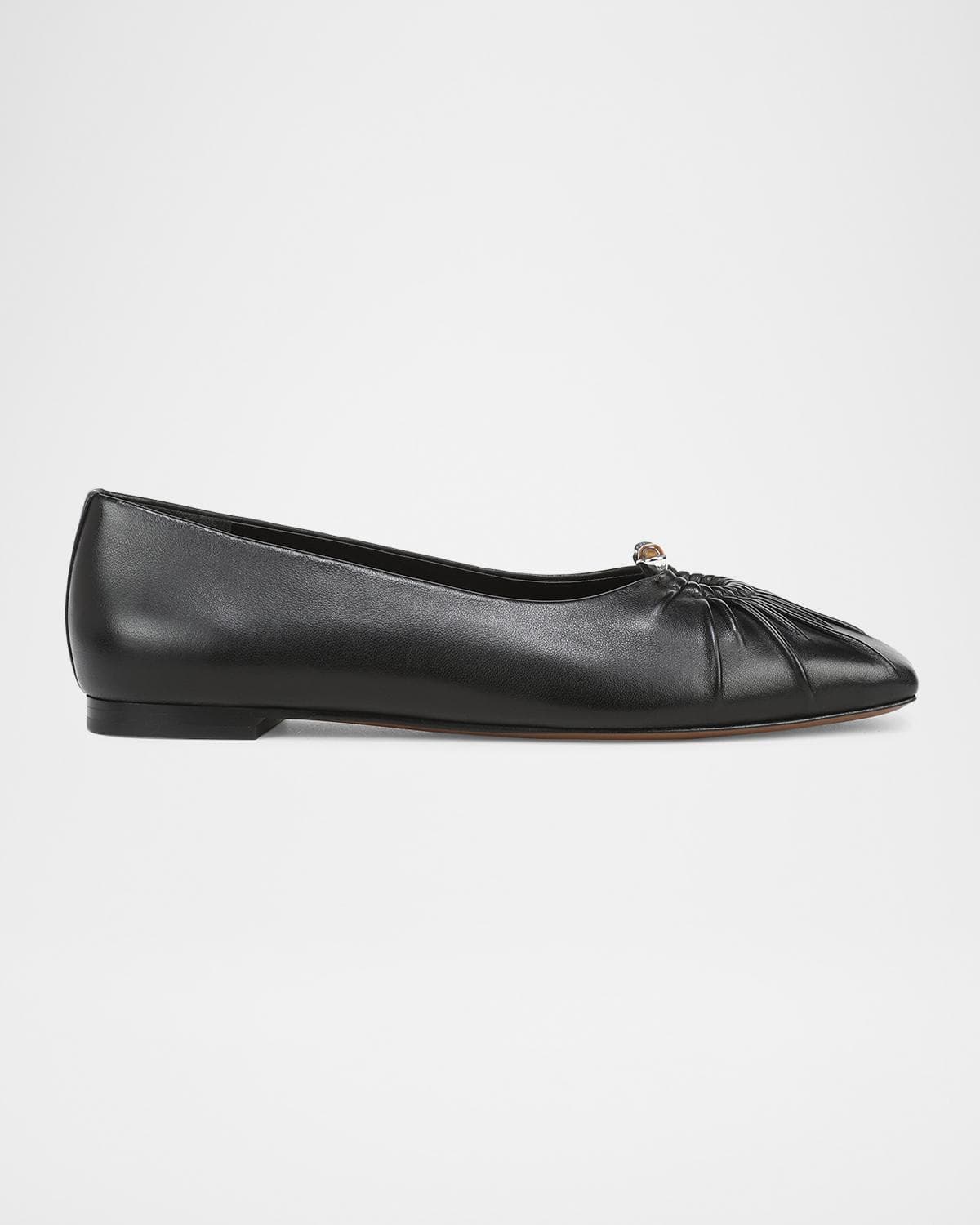 Vince Dany Gathered Leather Ballerina Flats