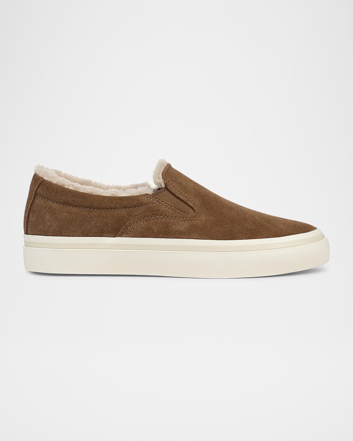 Vince Blair Suede & Shearling Slip-On Sneakers