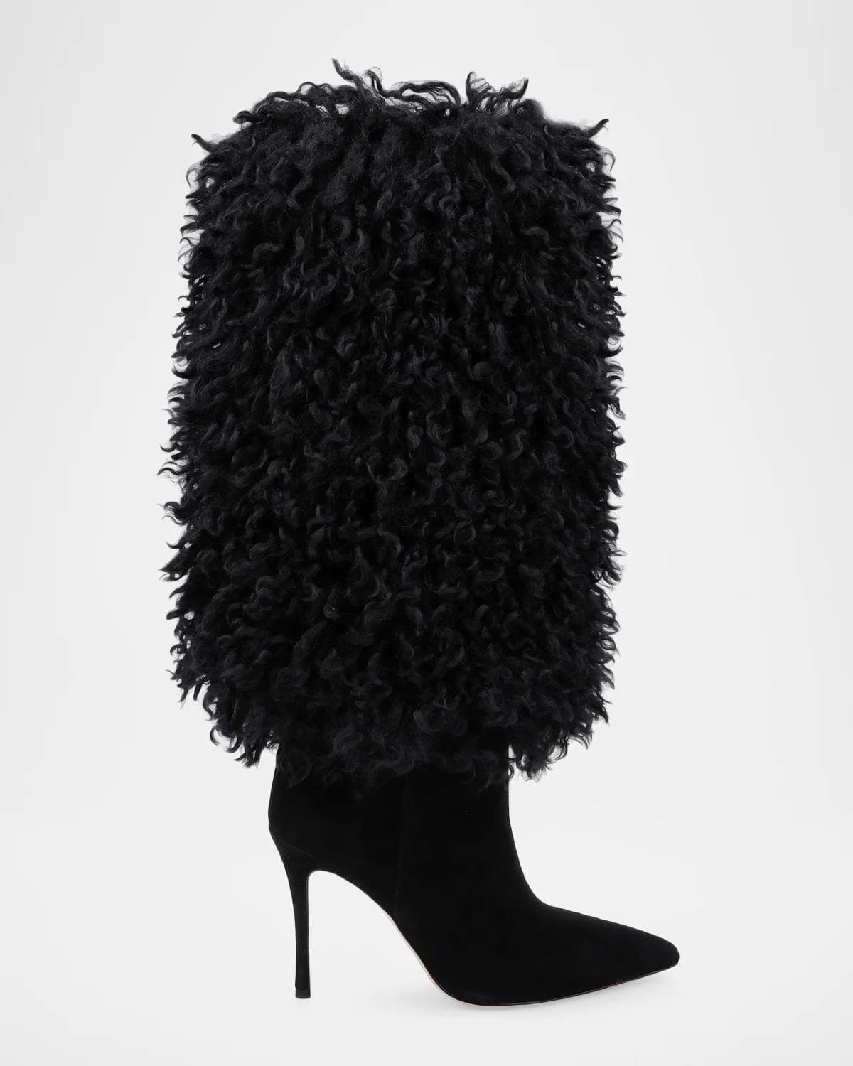 L 'AGENCE Sheridan Faux-Fur-Trim Knee-High Boots
