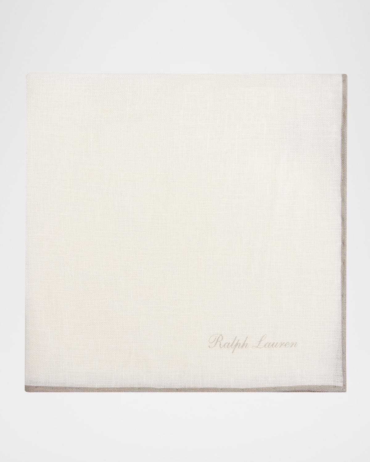 Ralph Lauren Purple Label Men's Tipped Linen Pocket Square