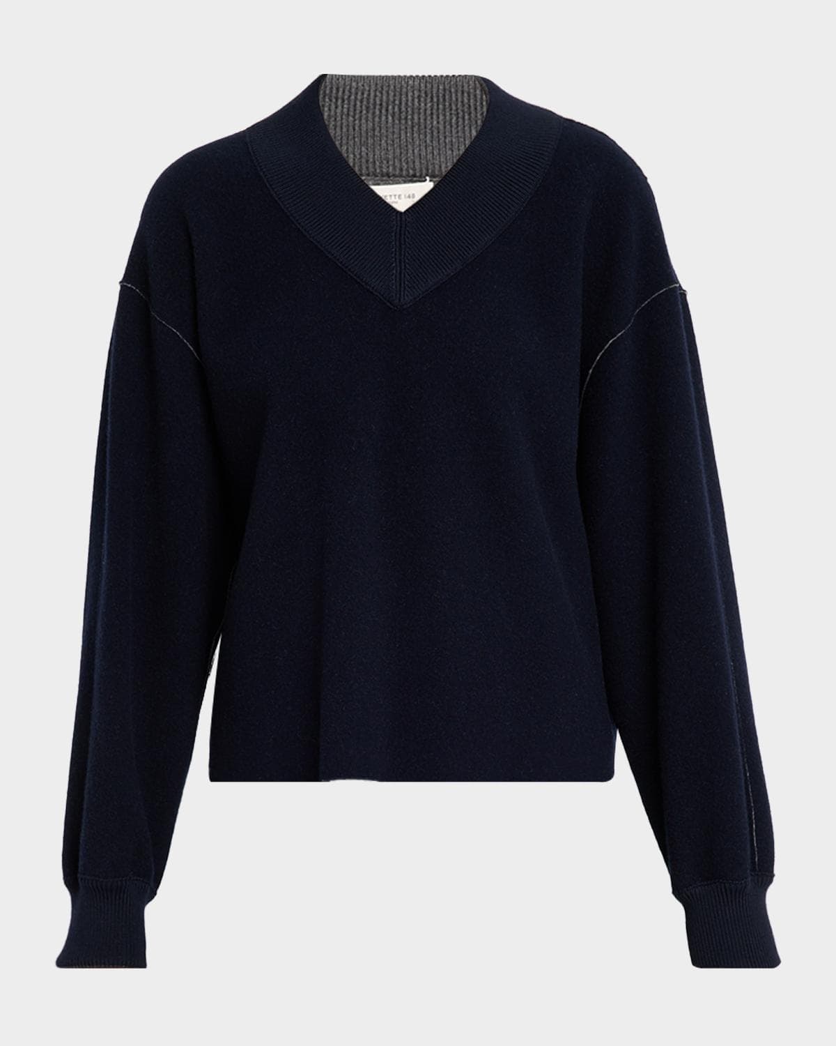 Lafayette 148 New York V-Neck Reversible Knit Sweater