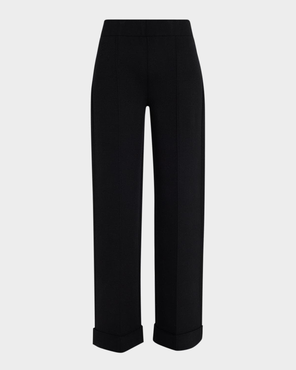 Lafayette 148 New York Thomas Cuffed Pintuck Straight-Leg Pants