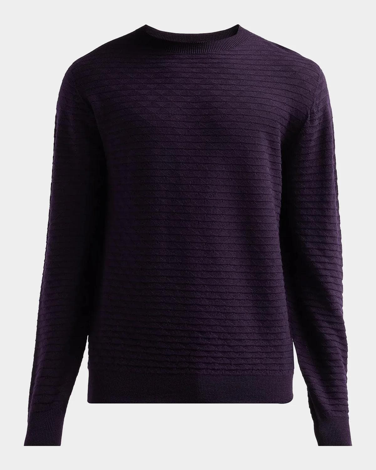Giorgio Armani Geometric Textured Virgin Wool Crewneck Sweater