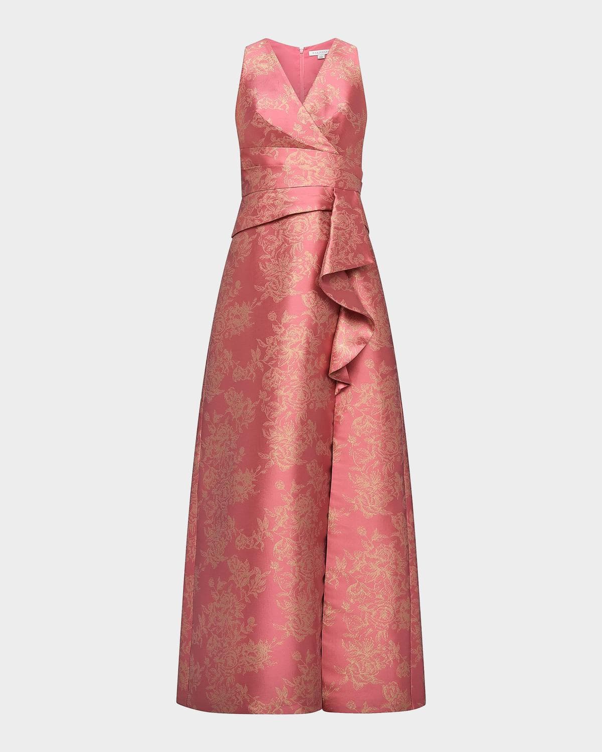 Kay Unger New York Rhianna Metallic Jacquard A-Line Gown