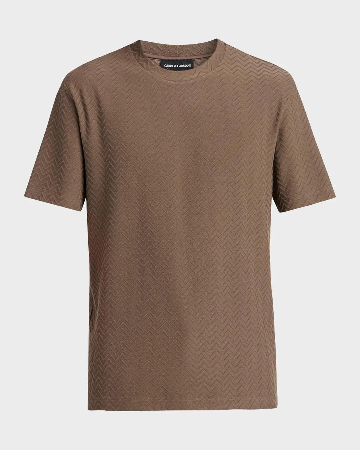 Giorgio Armani Men's Wool Textured Chevron Crewneck T-Shirt