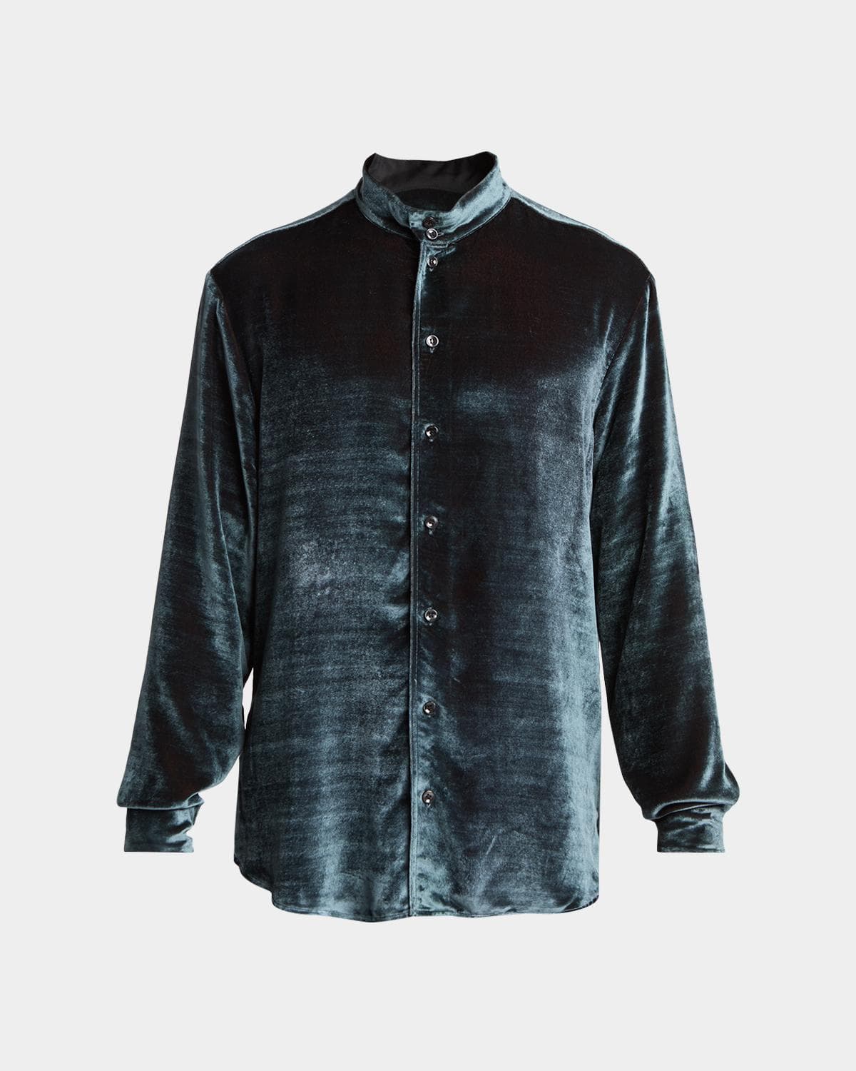 Giorgio Armani Men's Velvet Band Collar Button-Down Shirt