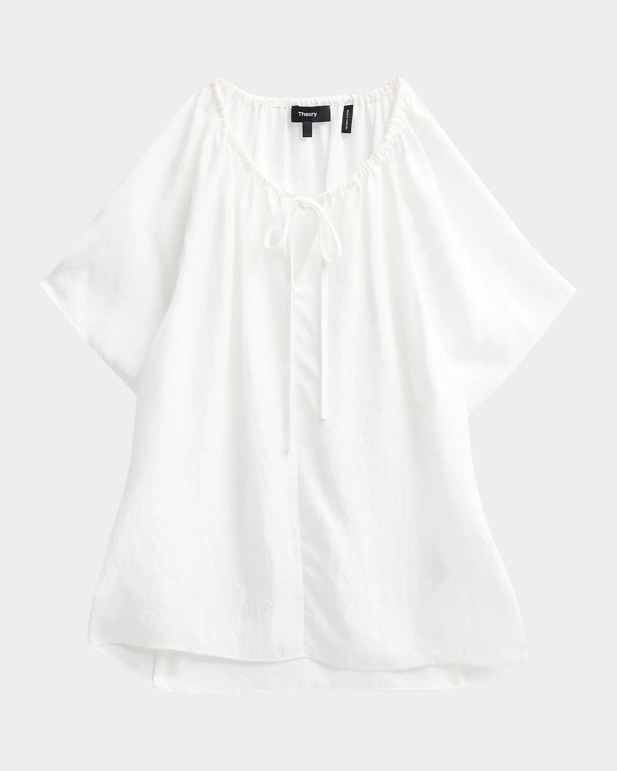Theory Draped Front-Tie Blouse