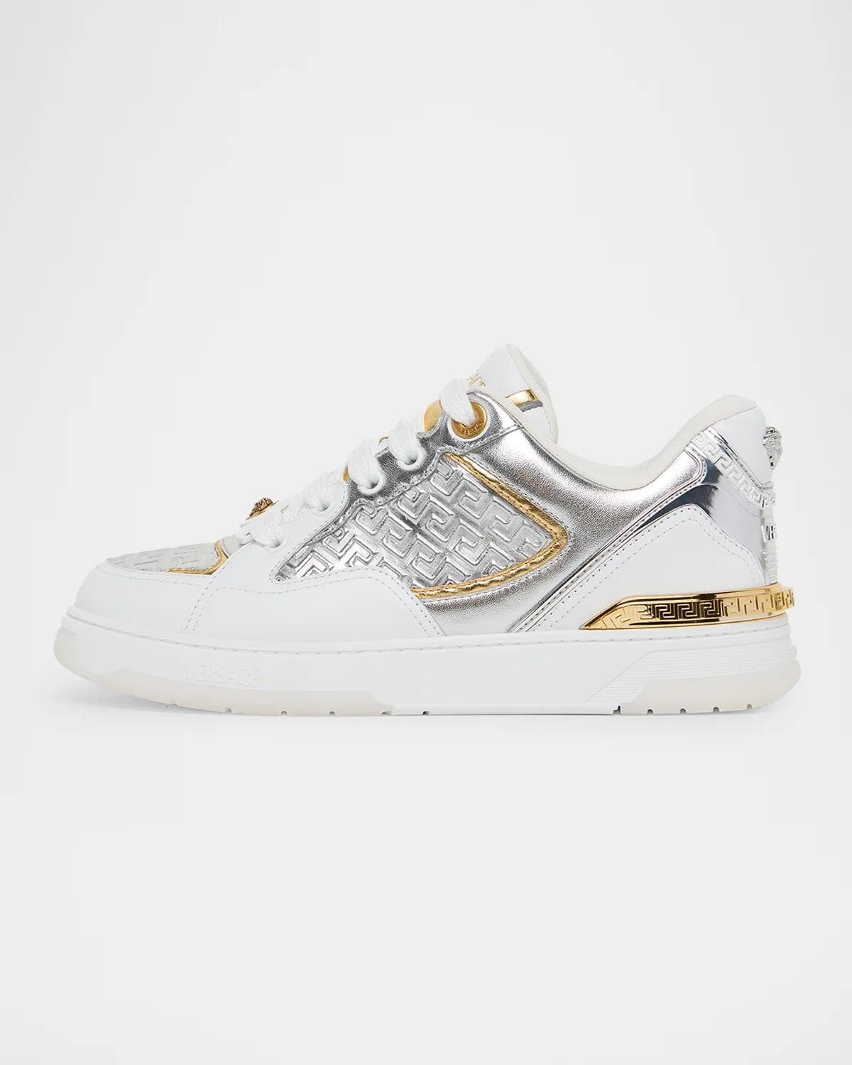 Versace Laminated Leather Sneakers