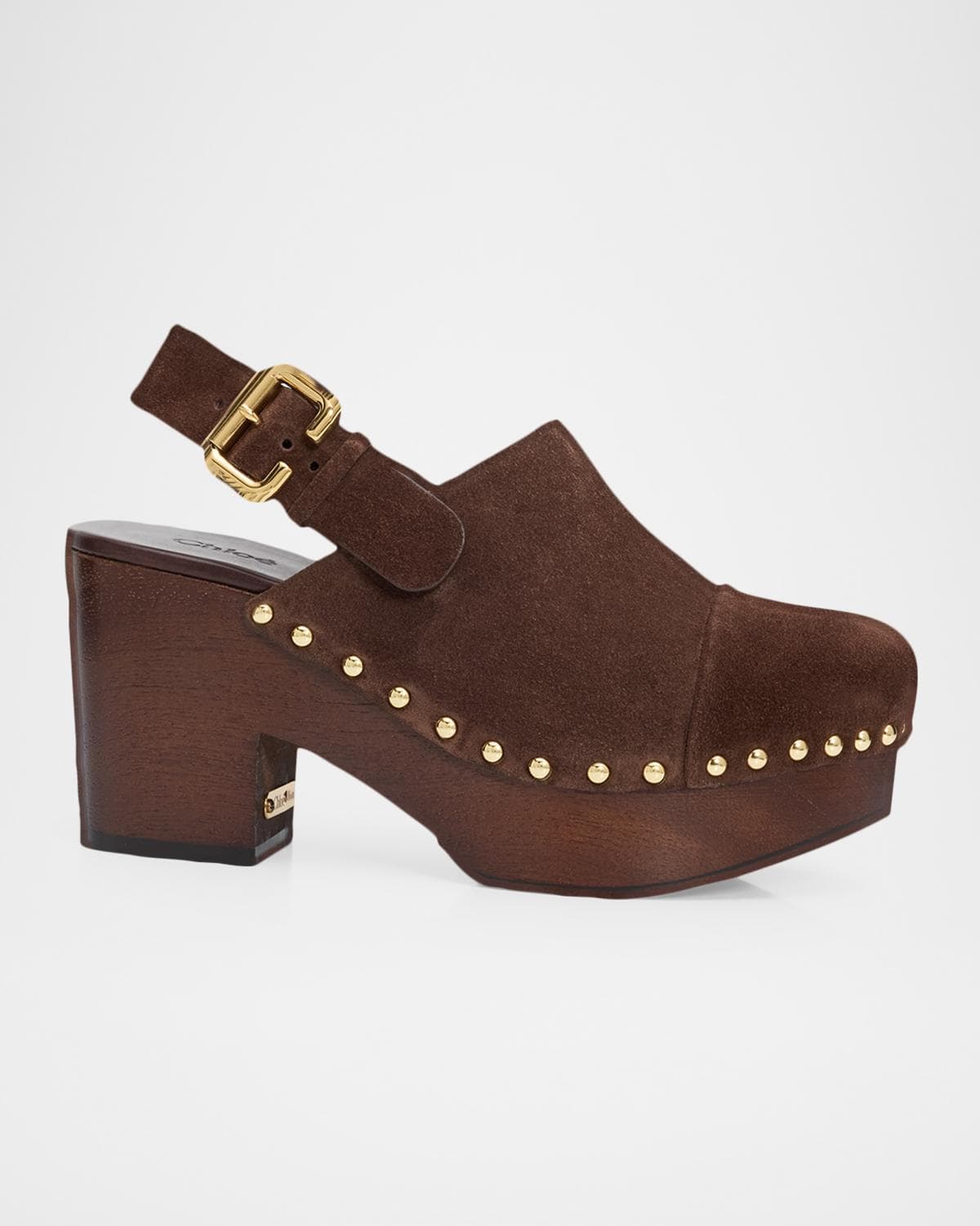 Chloe 80mm Jeannette Suede Platform Clogs · 6