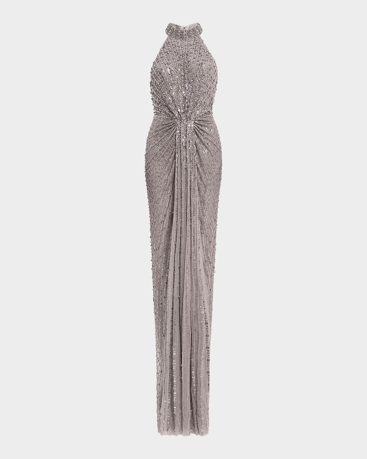 Jenny Packham Whisper Beaded Halter Gown