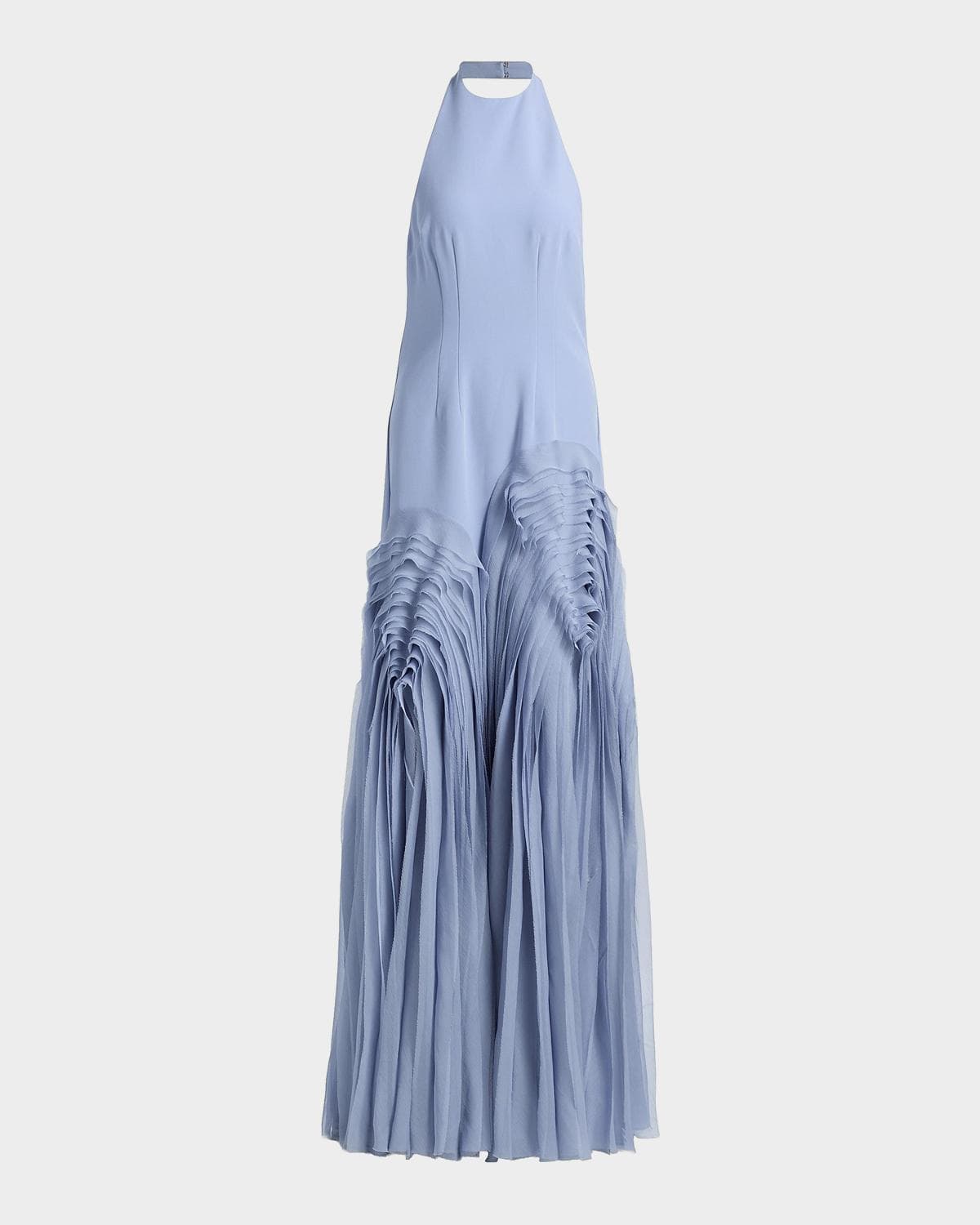 AMUR Elani Pleated Halterneck Gown · 6