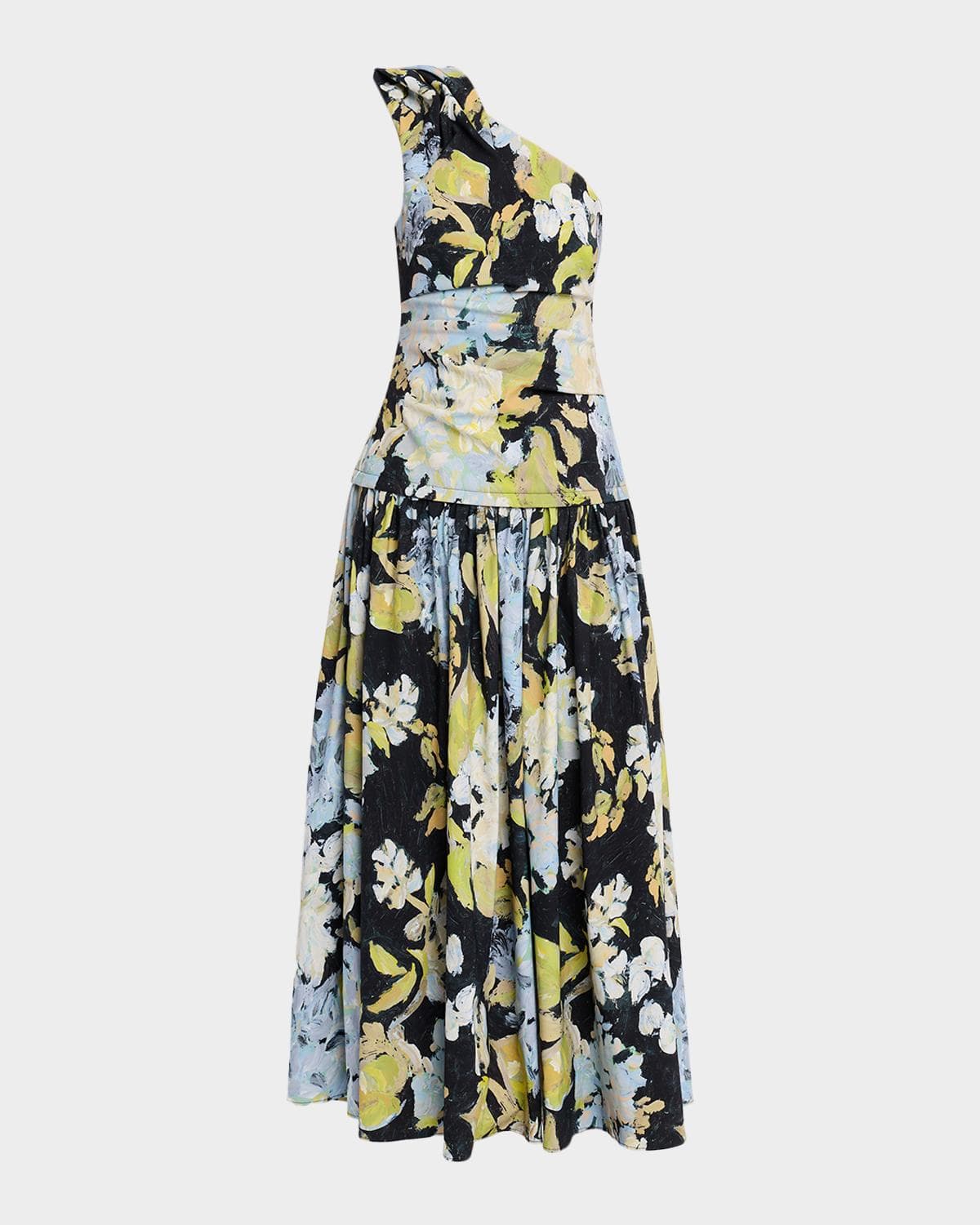 Acler Benetti Floral One-Shoulder Maxi Dress