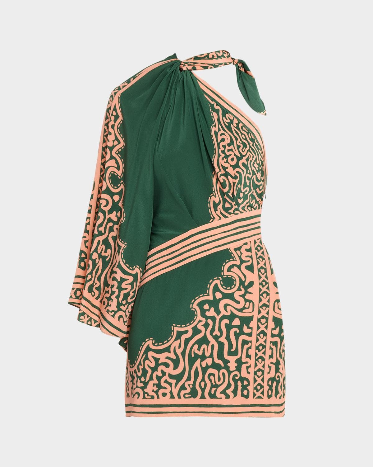 Johanna Ortiz Frontier Poem Twisted One-Shoulder Mini Dress