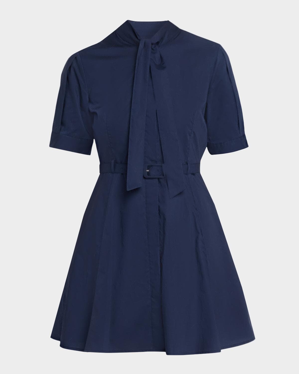 Tanya Taylor Anna Short-Sleeve Poplin Mini Dress