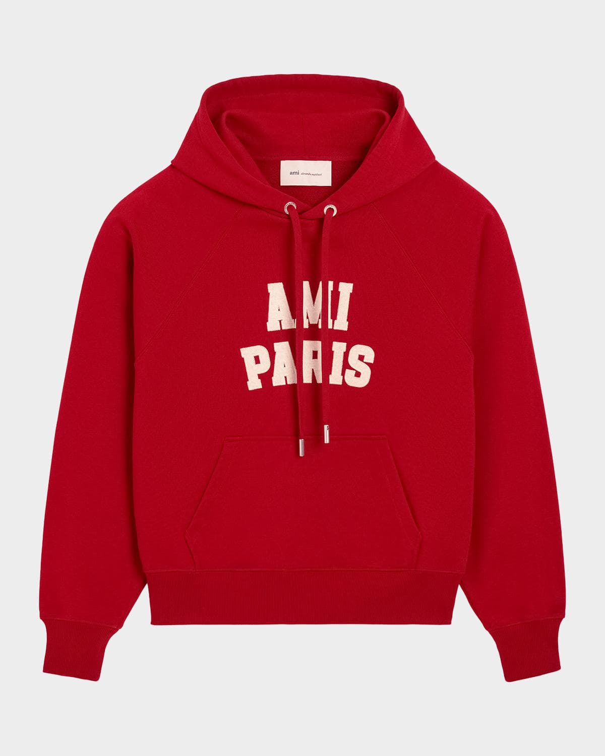 Ami Paris Men's Cotton Logo-Applique Hoodie