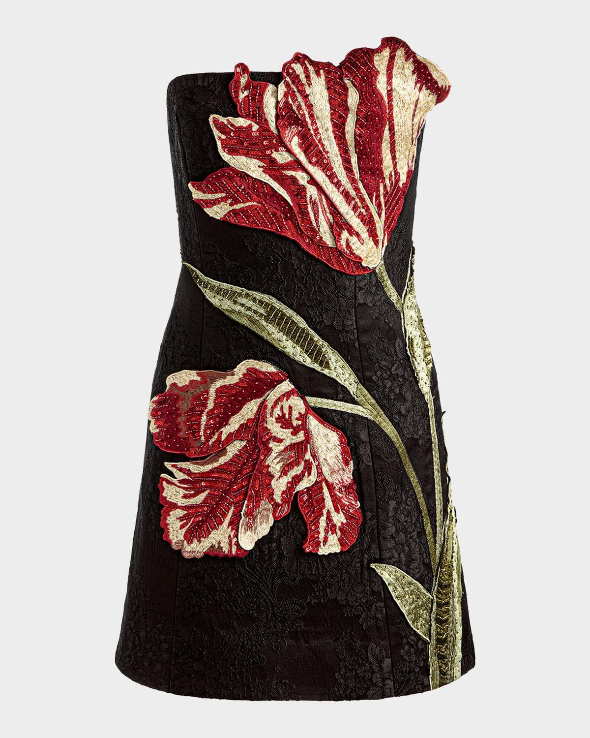 ALICE + OLIVIA Katia Embellished Strapless Mini Dress
